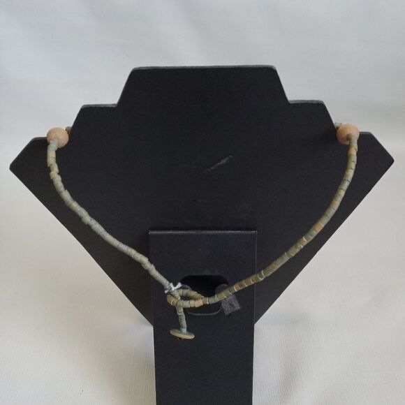 Green & Black Multi Strand Wooden Beaded Layered Bohemian Style Fashion Necklace - Picture 2 of 10